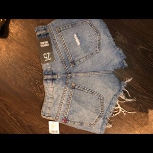 high wasted denim shorts